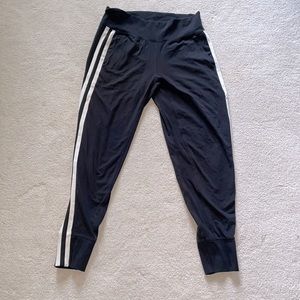 - Women’s Athleta  Black and White Striped Jogger Pants